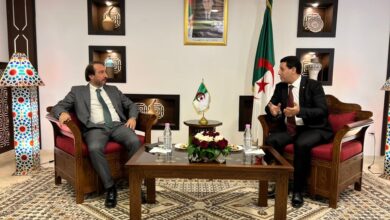 In pictures.. Hammadi receives the head of the Algerian Economic Renewal Council - Al-Hiwar Al-Jazairia