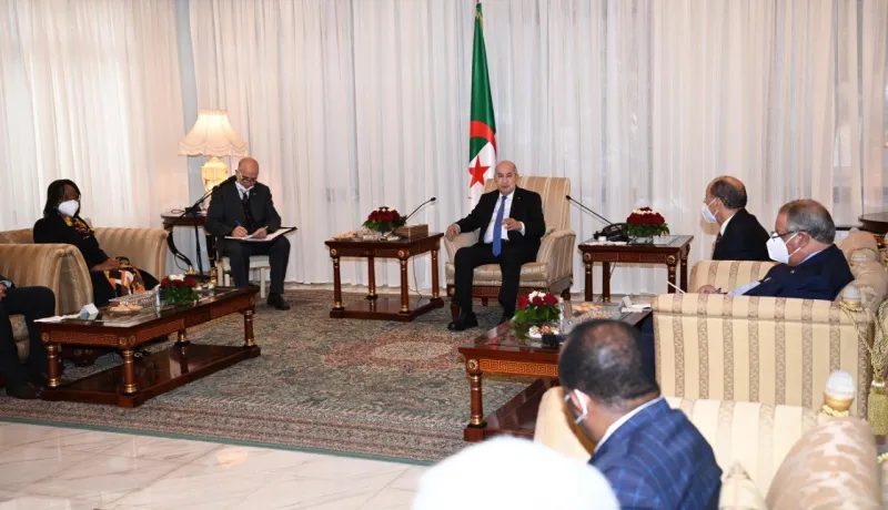 The President of the Republic receives the delegations participating in the International Forum of the Constitutional Court - the Algerian Dialogue