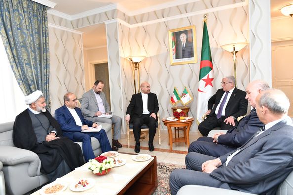 In pictures.. Talks between Boghali with the President of the Iranian Shura Council - Al-Hiwar Al-Jazaeryia