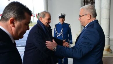 Pictures.. Boghali receives the President of the Palestinian National Council - Al-Hiwar Algeria