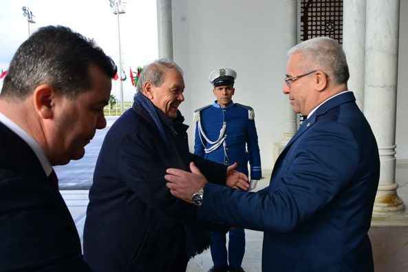 Pictures.. Boghali receives the President of the Palestinian National Council - Al-Hiwar Algeria