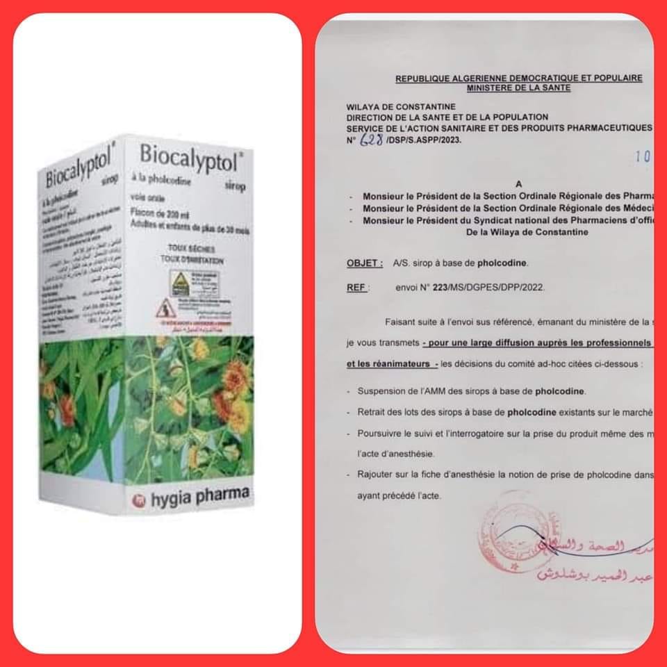 The Ministry of Health bans Biocalyptol and withdraws shares from the market