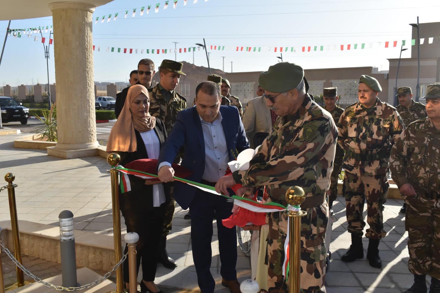 In pictures.. Major General Tlemcen Omar supervises the naming of the spa and rest center of the People's National Army in Biskra - Al-Houwar Al-Jazairia