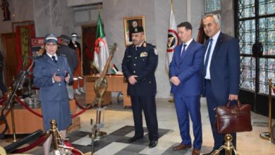 Pictures.. Colonel Bughlaf receives the Director General of the Palestinian Civil Defense - Al-Hiwar Al-Jazairia