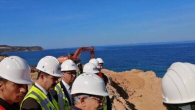 Lotfi Zenadi inspects the water desalination plant project in Ras El-Abyad, Oran-El Hewar, Algeria