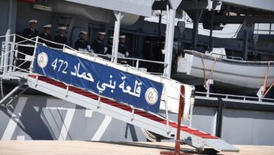 Major General Bin Maddah supervises the inspection of the landing ship "Qal'at Bani Hammad" - Al Hawar Algeria