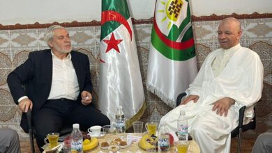 In pictures.. Ben Grina receives the Secretary General of the Algerian Ennahda Movement - Al-Hiwar