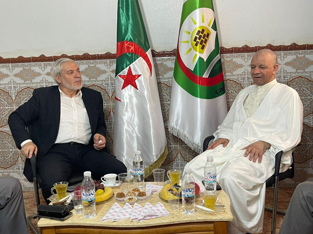 In pictures.. Ben Grina receives the Secretary General of the Algerian Ennahda Movement - Al-Hiwar