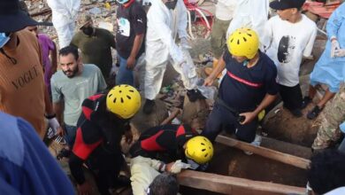 Algerian Civil Defense retrieves 11 bodies from under the rubble in Libya