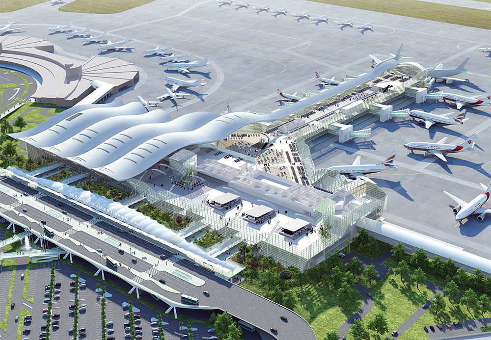 Launching a project to construct a new passenger terminal at Houari Boumediene Airport - New Algeria